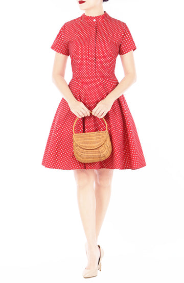 Darling Dots Clara Dress - Berry